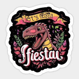 Happy cinco de mayo let's fiesta cute dino Sticker